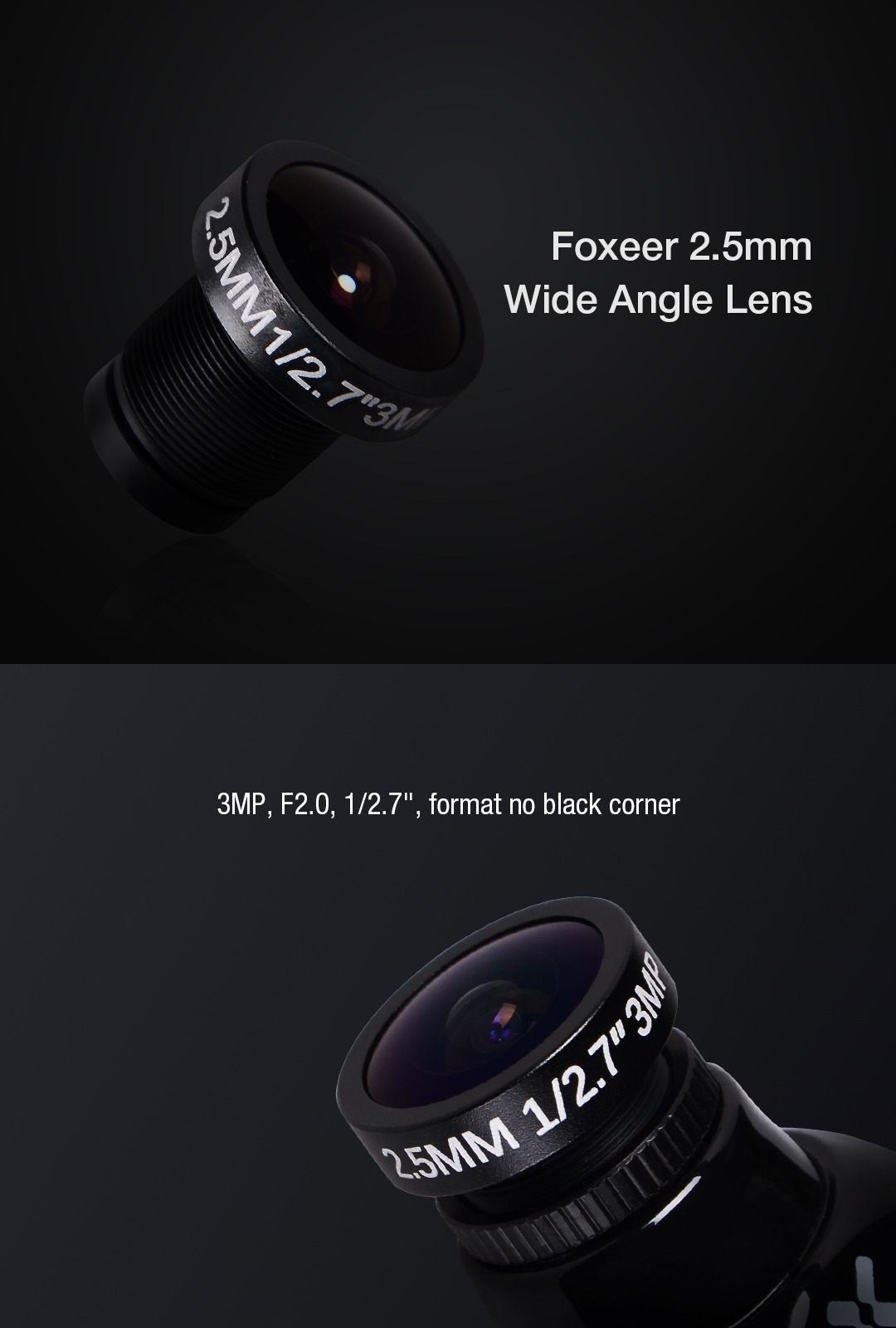 Lentes Foxeer M12 2.5mm para Flecha / Monstro / Predador / Falkor Mini  