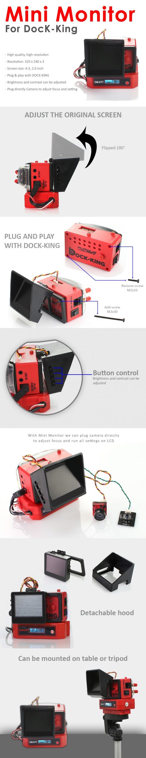 FuriousFPV - Mini-Monitor für Dock-King  