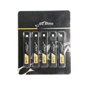 Paquete de baterías Tattu 300mAh 3.8V 75C 1S1P HV Lipo con conector BT 2.0 (5 Unidades)