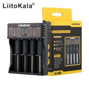 Liitokala Lii-402 18650 Cargador Inteligente Cable USB + Fuente de alimentación