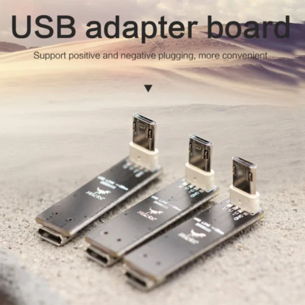 HGLRC Placa de extensión  Micro USB  en forma de L de 90º macho a hembra para RC Drone