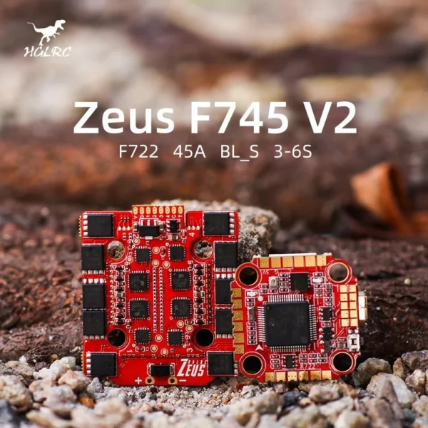 HGLRC Zeus F745 V2 STACK FPV 3-6S F722 FC 45A BL_S 4 en 1 ESC
